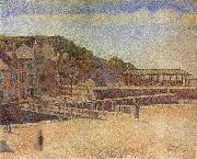 Georges Seurat The Bridge of Port en bessin and Seawall USA oil painting artist